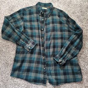 Hobbs Creek Men's Plaid XL Button Down Flannel Shirt Green Blue